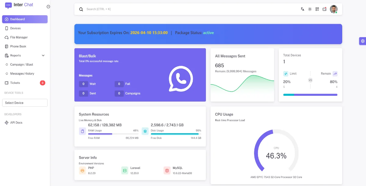 Whatsapp Gateway | Multi Device 10.5.0